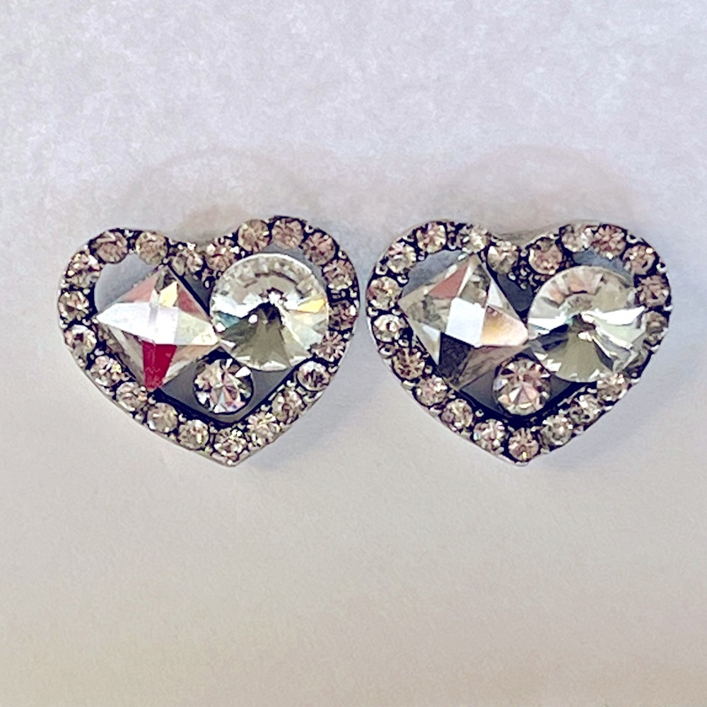 Betsey Johnson  Crystal Heart Earrings